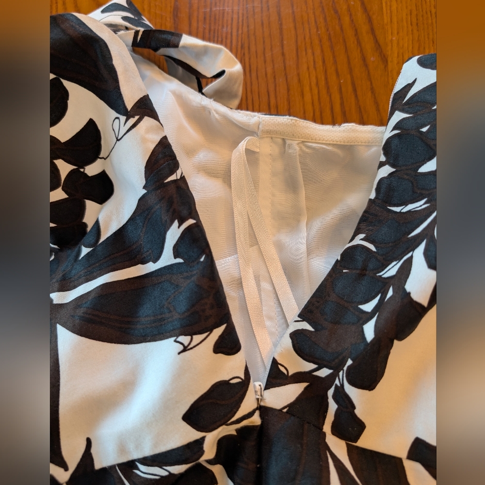 WHBM Elegant Black and White Floral Halter Dress - Picture 9 of 12